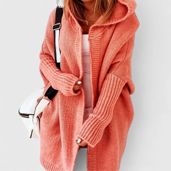 Isabelle | Oversized Strickjacke Mit Kapuze Für Damen