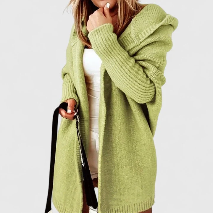 Isabelle | Oversized Strickjacke Mit Kapuze Für Damen
