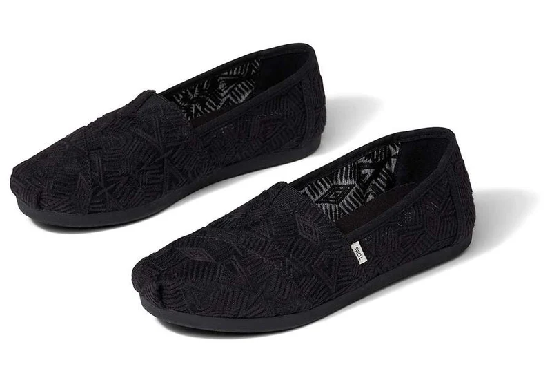 TOMS Alpargata-Espadrille aus Spitze für Damen – Schwarz