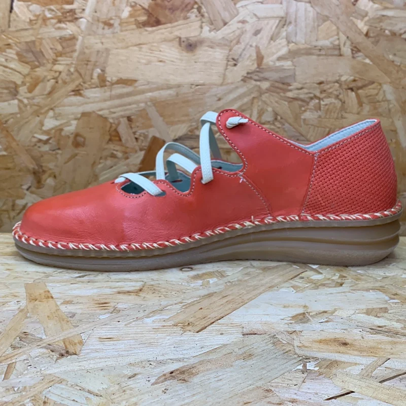 On Foot Damen-Lederschuh - Rot