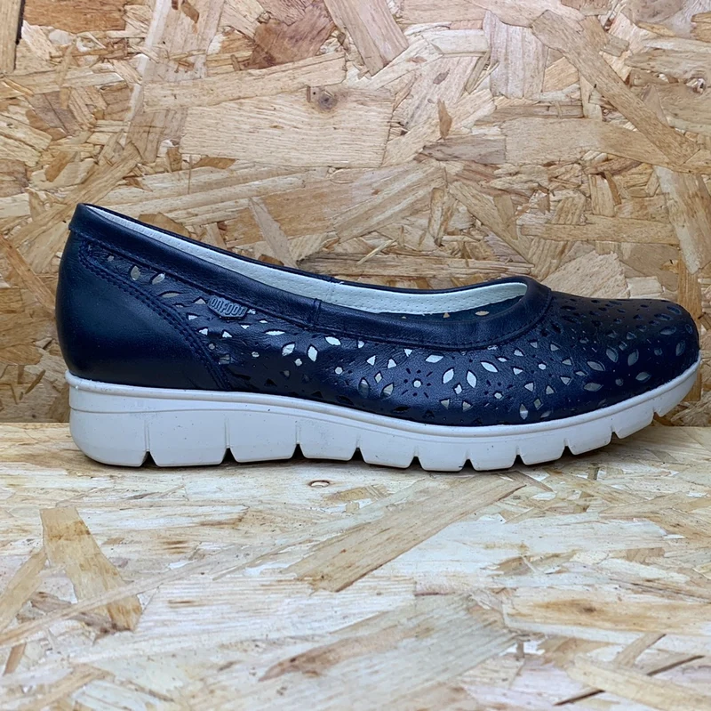 On Foot Damen-Lederschuh – Marineblau