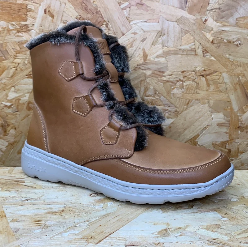 On Foot Damen-Stiefelette aus gefüttertem Leder – Hellbraun
