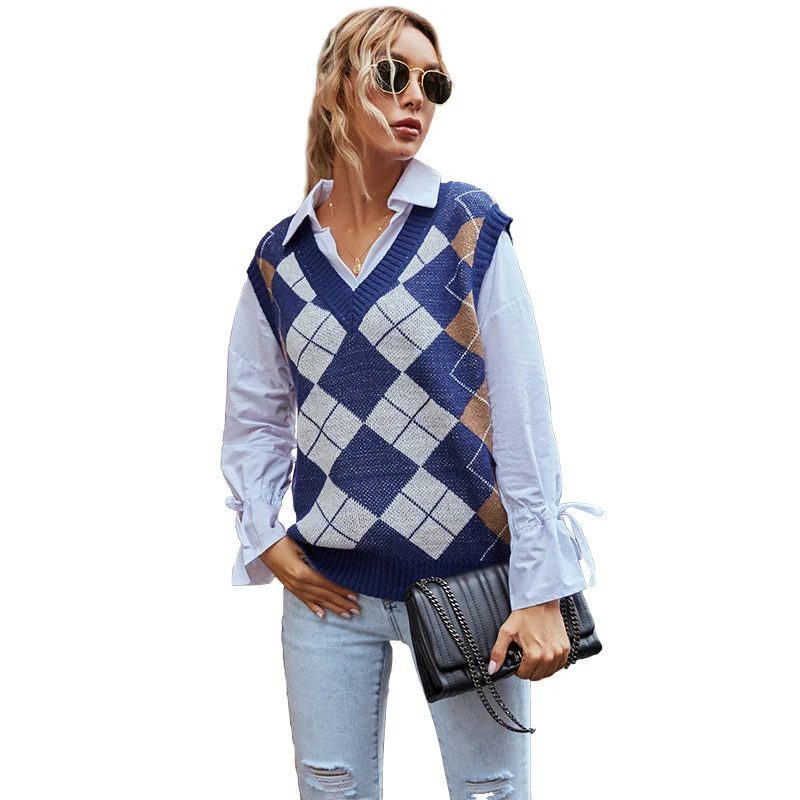 Charlotte | Elegante Und Zeitlose Karierte Strickweste