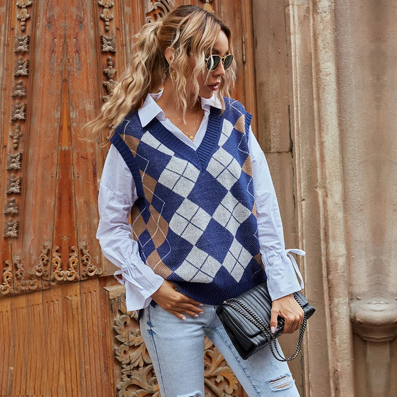 Charlotte | Elegante Und Zeitlose Karierte Strickweste