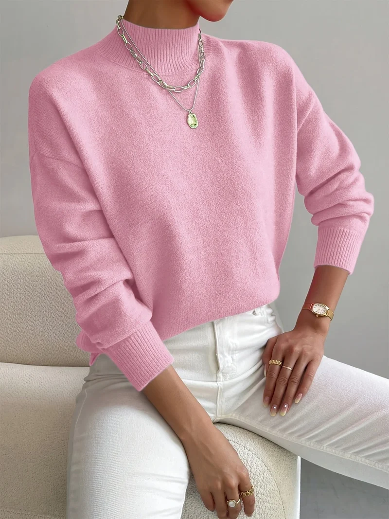 Clara | Eleganter Und Gemütlicher Stehkragenpullover Für Damen