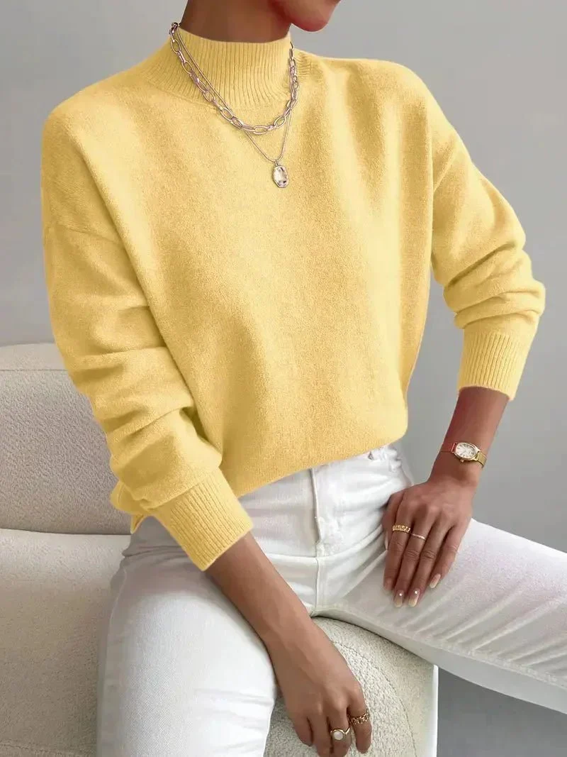 Clara | Eleganter Und Gemütlicher Stehkragenpullover Für Damen