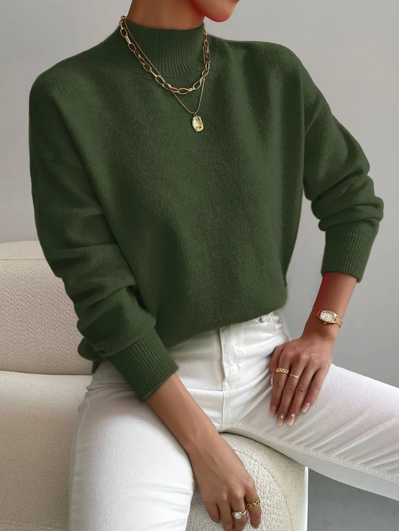 Clara | Eleganter Und Gemütlicher Stehkragenpullover Für Damen