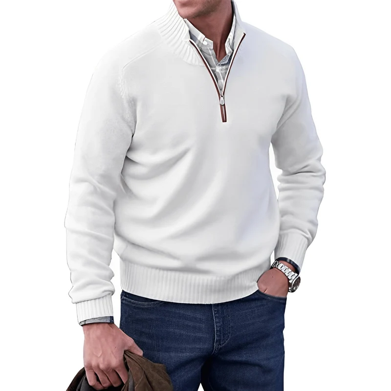 Lukas | Eleganter Und Komfortabler Herren-Strickpullover Mit Viertelreißverschluss