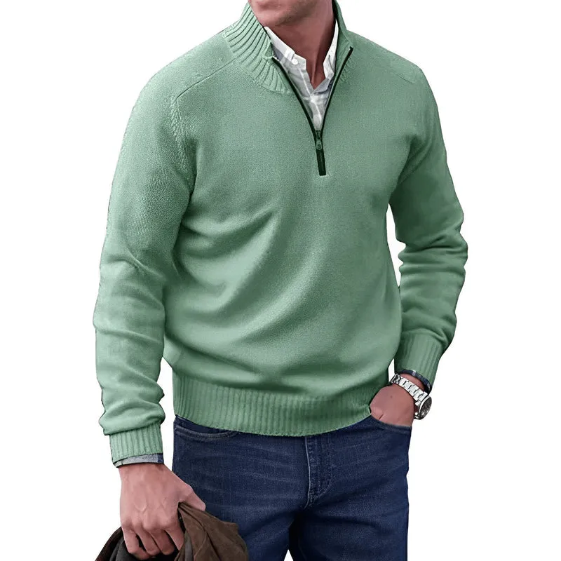 Lukas | Eleganter Und Komfortabler Herren-Strickpullover Mit Viertelreißverschluss