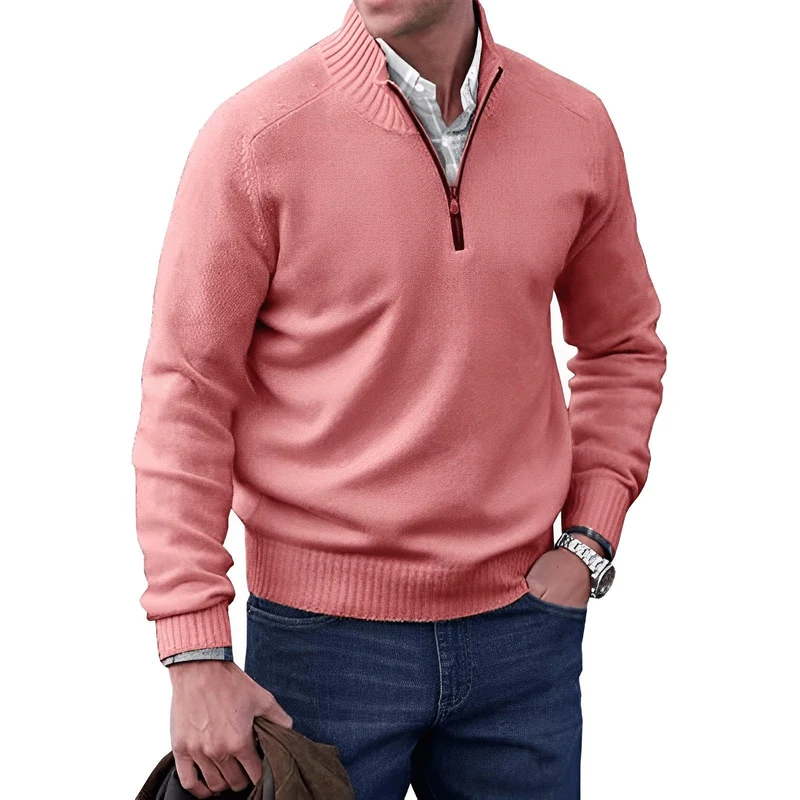Lukas | Eleganter Und Komfortabler Herren-Strickpullover Mit Viertelreißverschluss