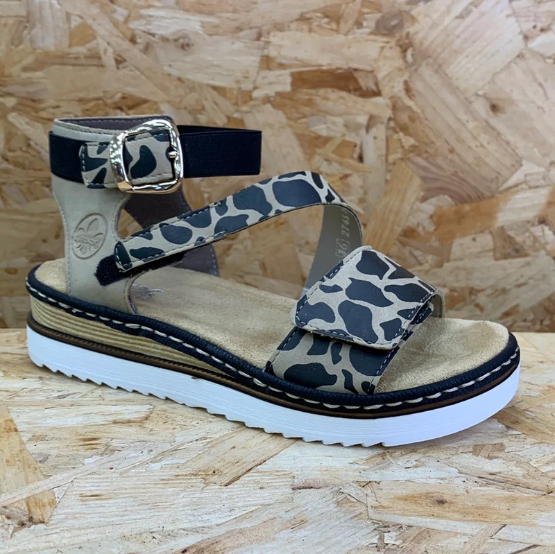 Rieker Damenmode-Sandale – Giraffen-Print