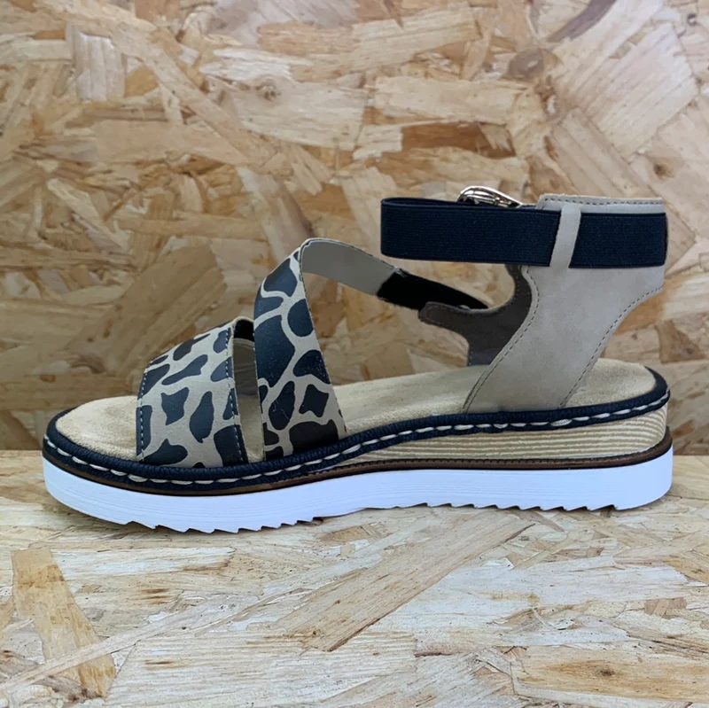 Rieker Damenmode-Sandale – Giraffen-Print