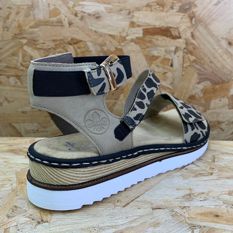 Rieker Damenmode-Sandale – Giraffen-Print