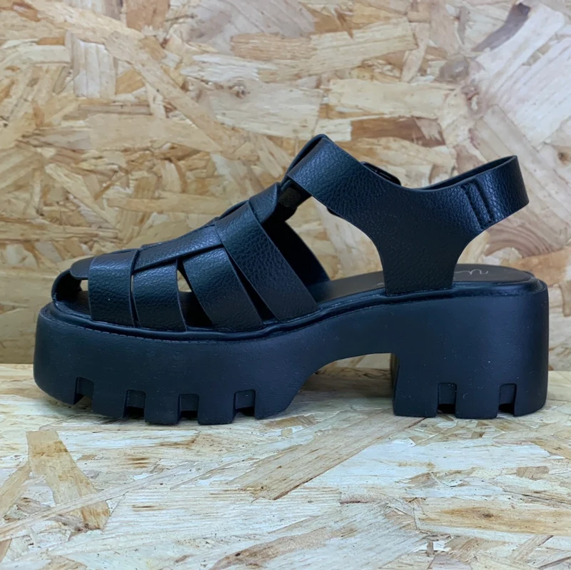 Una Healy Mode-Plateau-Sandale für Damen – Schwarz