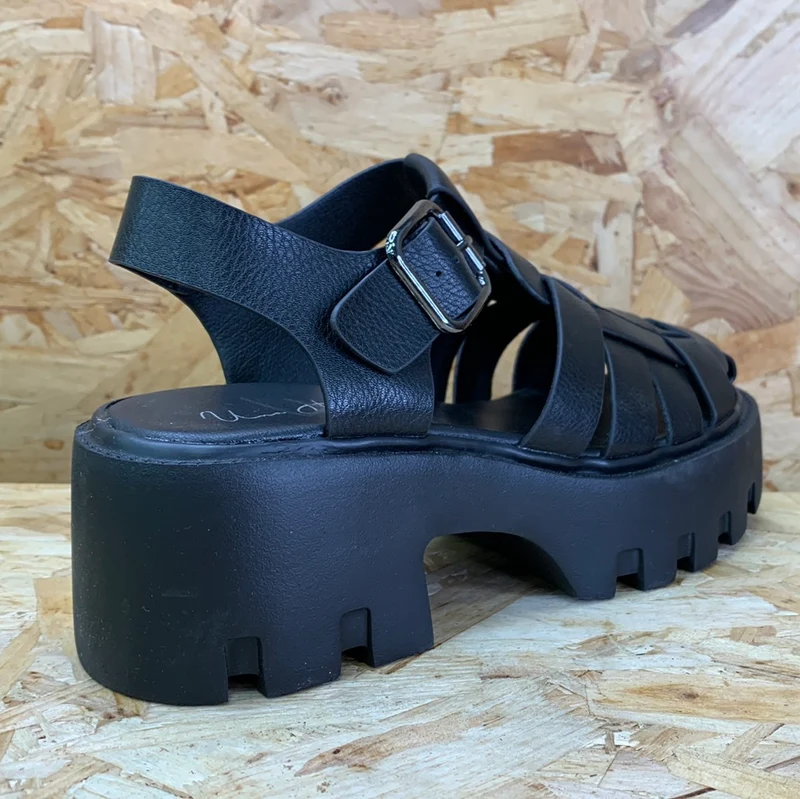 Una Healy Mode-Plateau-Sandale für Damen – Schwarz