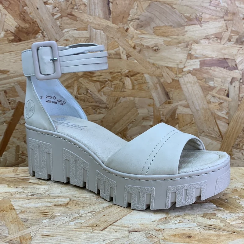 Rieker Modische Keilsandalette für Damen – Beige