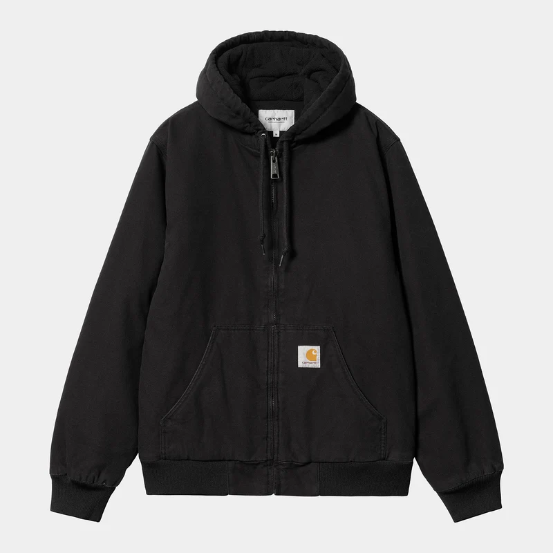Carhartt WIP Herren Active Heavy Stone Wash Jacke - Schwarz