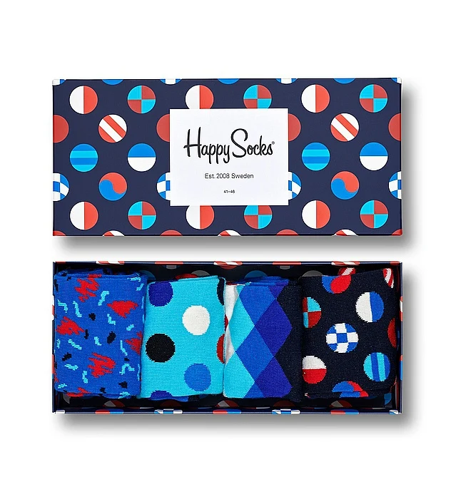 Happy Socks Gemusterte Socken-Geschenkbox (4er-Pack)