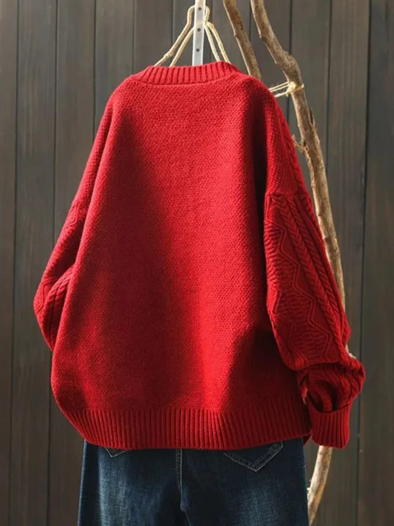 Tanja | Luftiges Und Stilvolles Zopfmuster-Strickjacke Für Damen