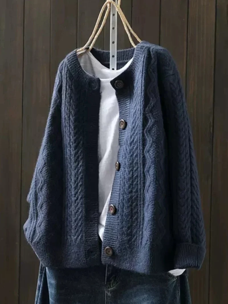 Tanja | Luftiges Und Stilvolles Zopfmuster-Strickjacke Für Damen