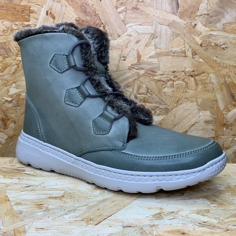 On Foot Damen-Stiefelette aus gefüttertem Leder – Grün