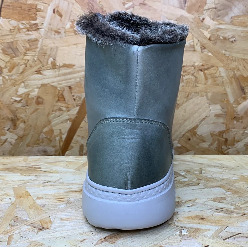 On Foot Damen-Stiefelette aus gefüttertem Leder – Grün