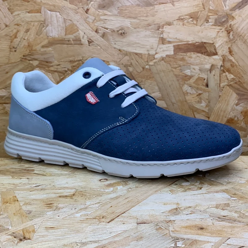 On Foot Herren-Ledersneaker – Marineblau