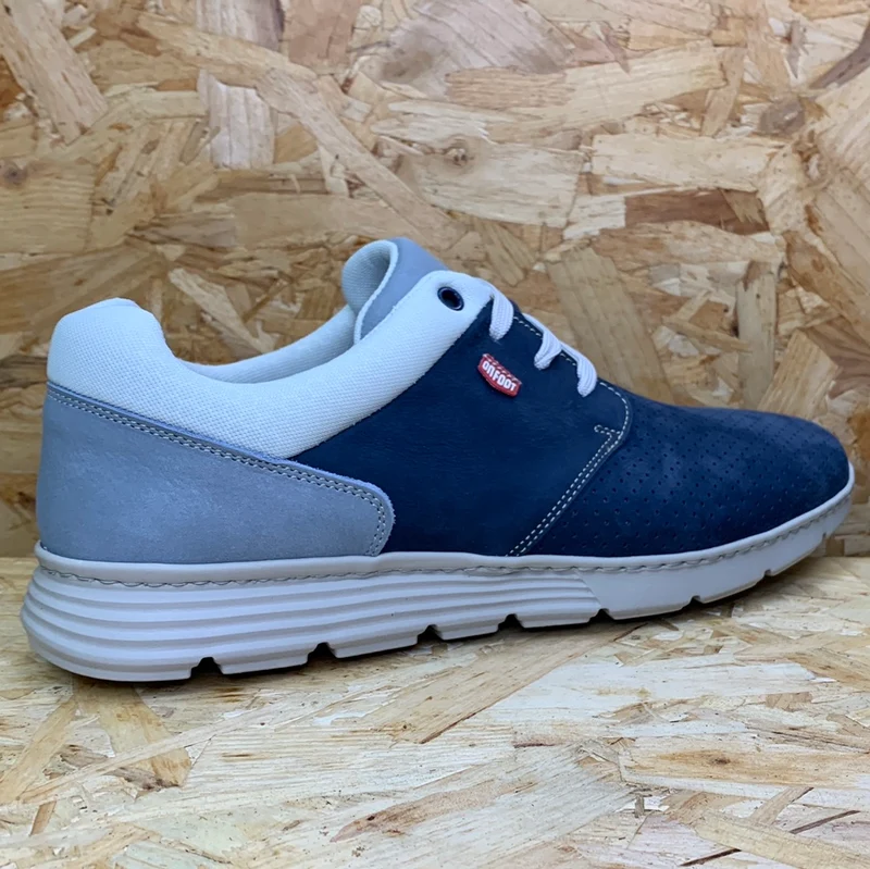 On Foot Herren-Ledersneaker – Marineblau