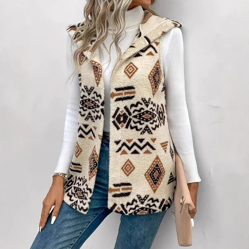 Mia | Stilvolle Und Moderne Damenweste Mit Geometrischem Muster