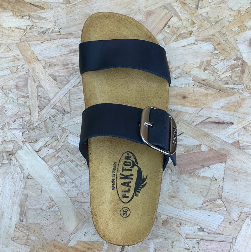 Plakton Damen-Sandale „Alicante Mid Apure“ aus Leder – Schwarz