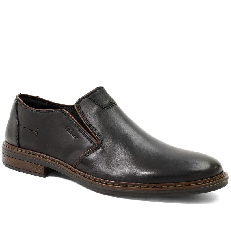 Rieker Smart Leather Slip On Shoes - RKR43511 / 328 970 - Black