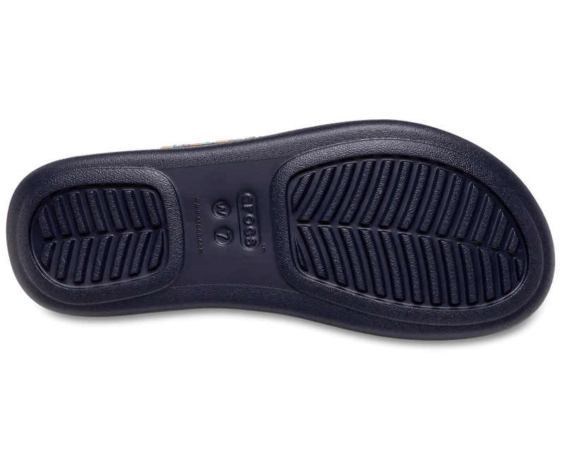 Crocs Damen Boca Medallion Wedge Flip Flop - Dunkelblau