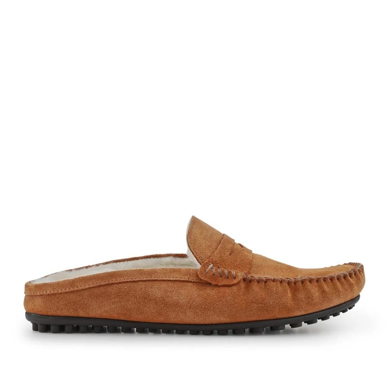 Zap Leather Mule Slippers - ZAP / 328 013 - Chestnut