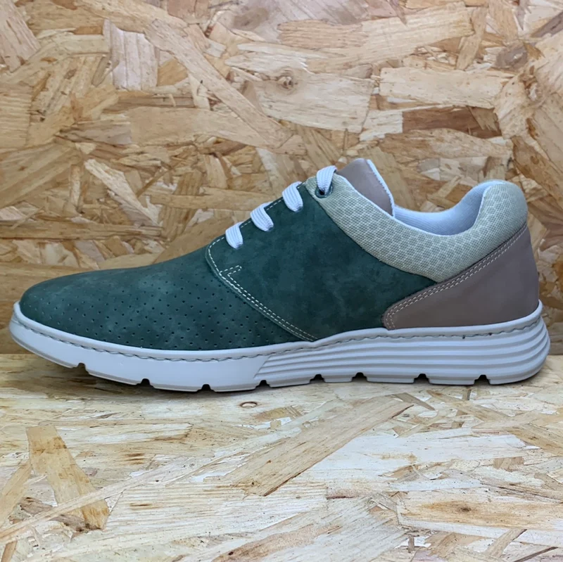 On Foot Herren-Ledersneaker – Khaki