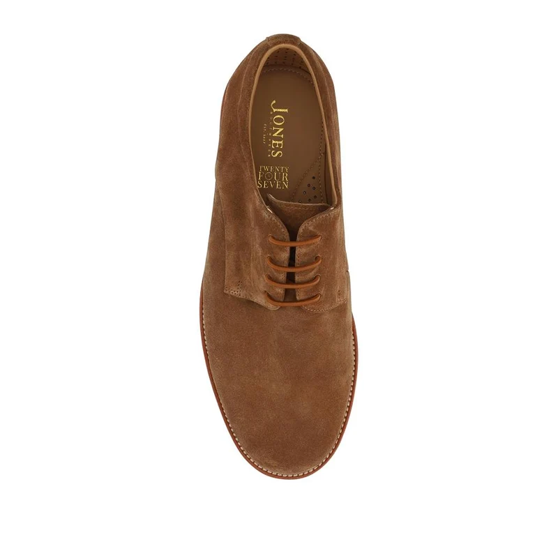 Longfield Wide Fit Leather Lace Up Shoes - LONGFIELD / 328 100 - Tan Suede