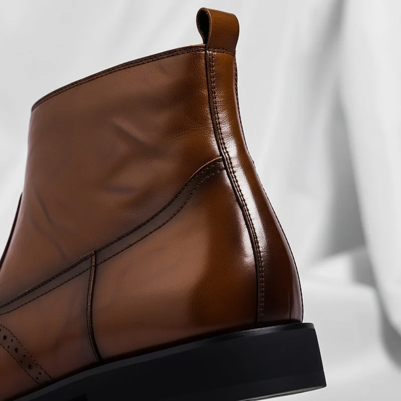 Arthur | Stilvolle Herren-Lederstiefel mit Edler Brogue-Prägung