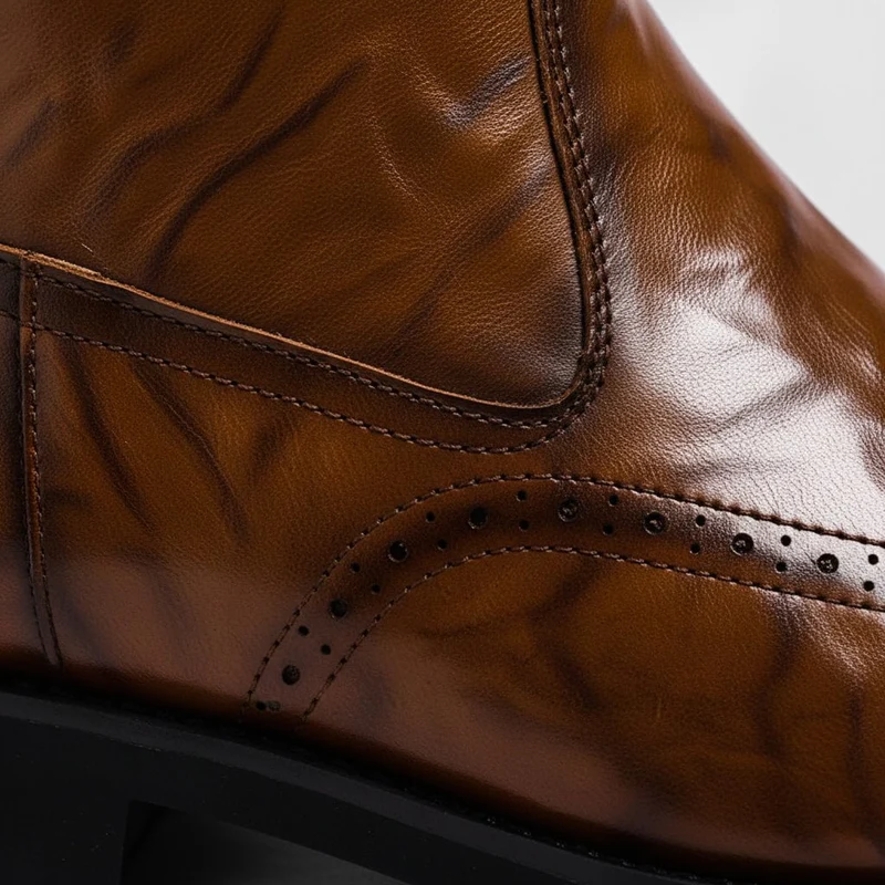 Arthur | Stilvolle Herren-Lederstiefel mit Edler Brogue-Prägung