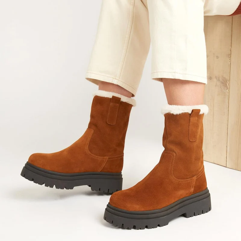 Isabetta Chunky Suede Boots - ISABETTA / 322 809 - Tan