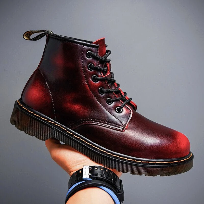 Felix | Vintage Echtlederstiefel Mit Schnürung Für Herren
