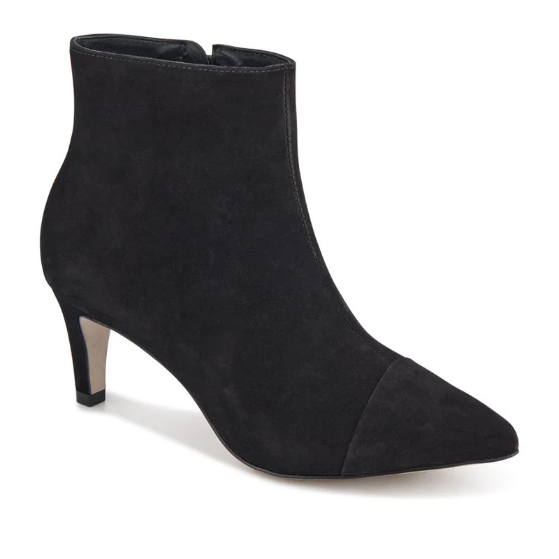 Kamryn Leather Stiletto-Heeled Ankle Boots - KAMRYN / 328 252 - Black Nubuck
