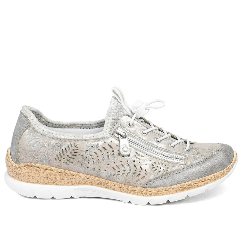 Rieker Bungee Lace & Zip Trainers - RKR43007 / 328 772 - Grey