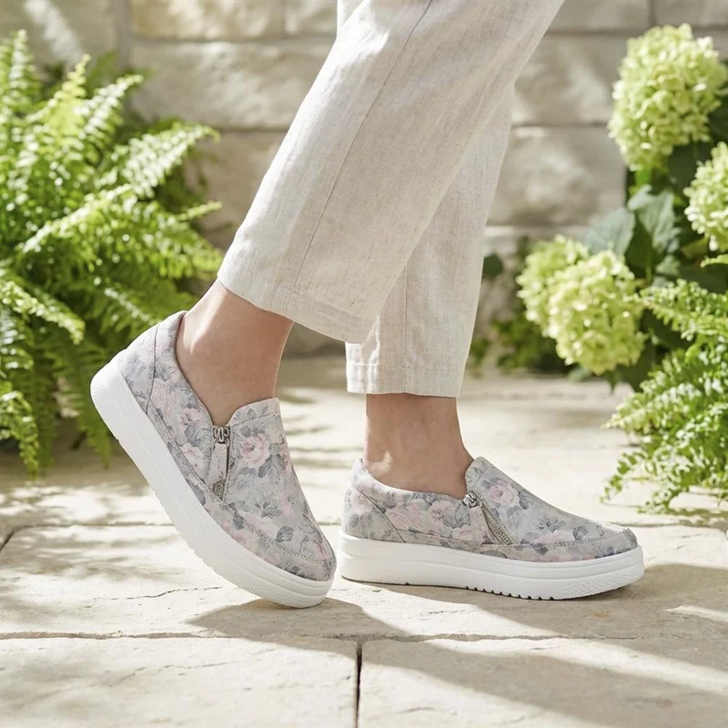 EasyFit Extra Wide Zip Detail Slip On Shoes - PETAL / 329 168 - Floral