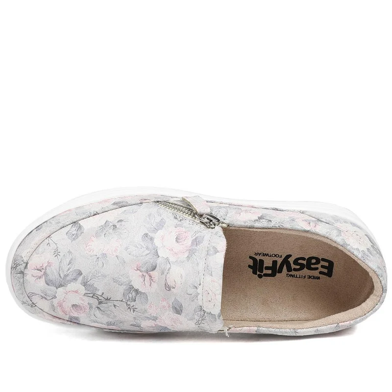EasyFit Extra Wide Zip Detail Slip On Shoes - PETAL / 329 168 - Floral