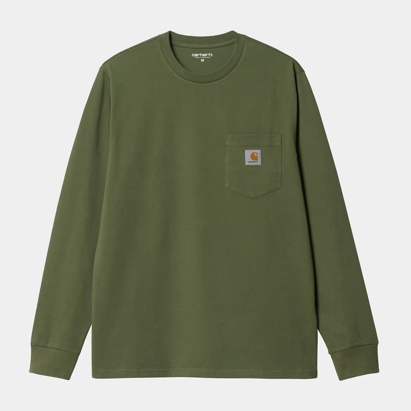 Carhartt WIP Herren Langarm-T-Shirt mit Tasche – Kiwi