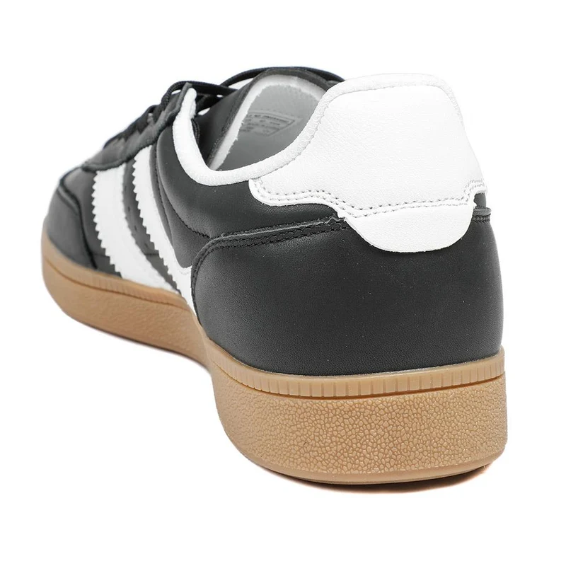 Casual Leather Lace Up Trainers - DINGX43002 / 329 045 - Black-White