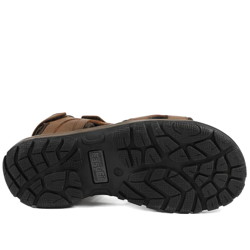 EasyFit Marius Extra Wide Leather Sandals - MARIUS / 329 049 - Brown