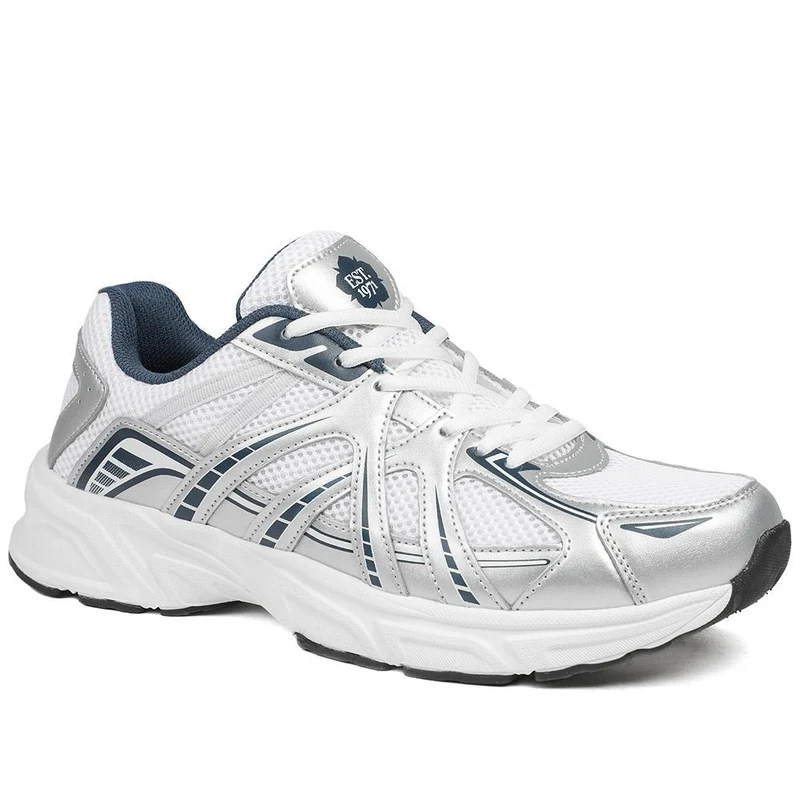 Lace Up Sport Trainers - DINGX43003 / 329 046 - White-Silver