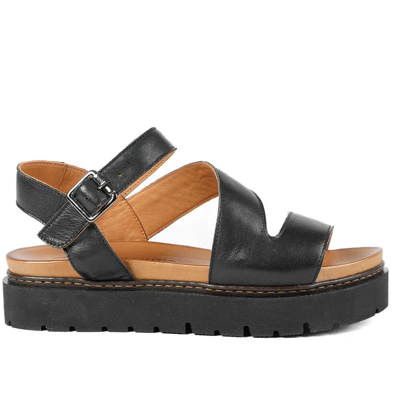 Bellissimo Leather Platform Sandals - BELMETIN43018 / 329 288 - Black