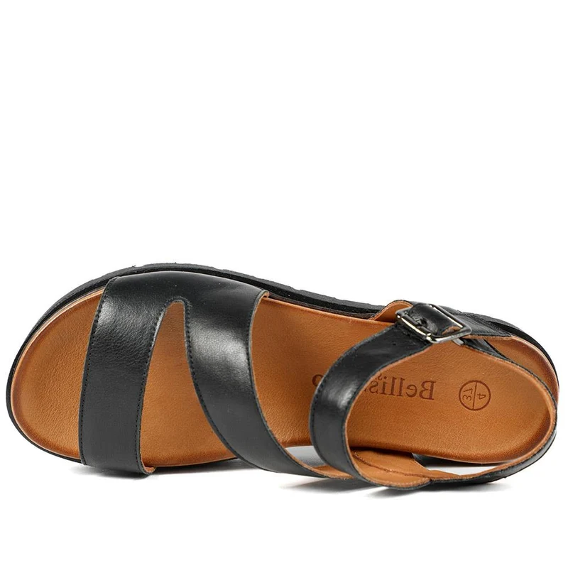Bellissimo Leather Platform Sandals - BELMETIN43018 / 329 288 - Black