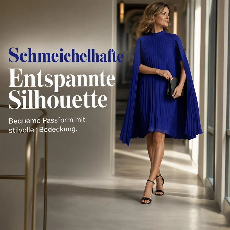 Cyriss | Elegantes Minikleid mit fließenden Cape-Ärmeln